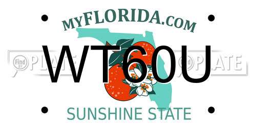 WT60U Florida License Plate