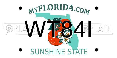 WT84I Florida License Plate