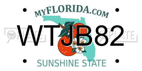 WTJB82 Florida License Plate