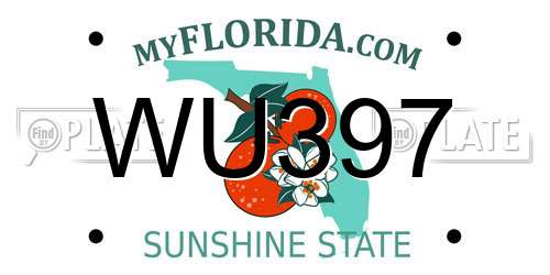 WU397 Florida License Plate