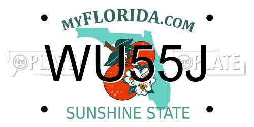 WU55J Florida License Plate