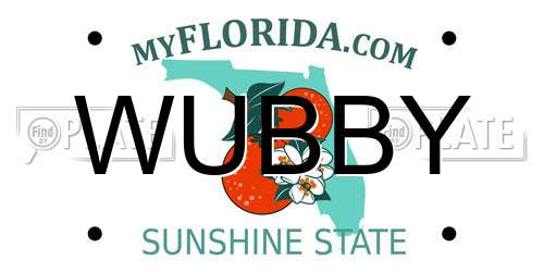 WUBBY Florida License Plate