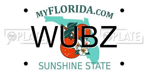 WUBZ Florida License Plate