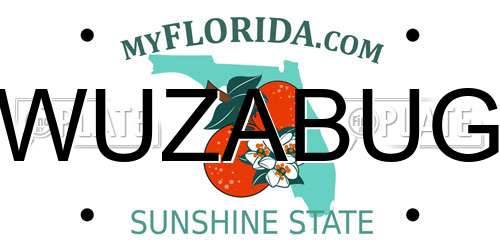 WUZABUG Florida License Plate