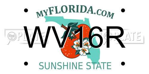 WV16R Florida License Plate