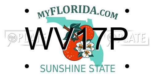 WV17P Florida License Plate