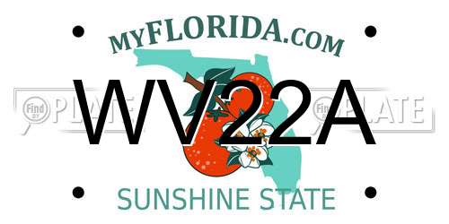 WV22A Florida License Plate