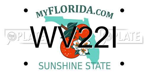 WV22I Florida License Plate