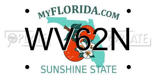 WV62N Florida License Plate