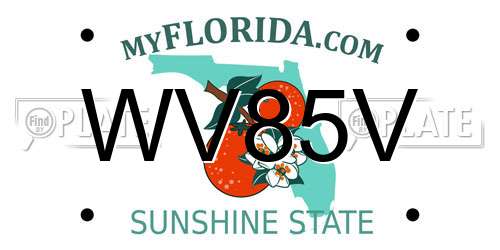 WV85V Florida License Plate