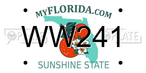 WW241 Florida License Plate