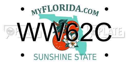 WW62C Florida License Plate