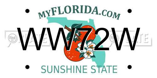 WW72W Florida License Plate