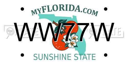 WW77W Florida License Plate