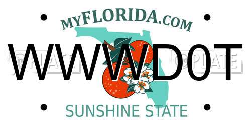 WWWD0T Florida License Plate