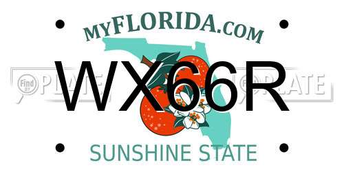 WX66R Florida License Plate