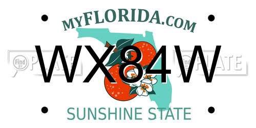 WX84W Florida License Plate