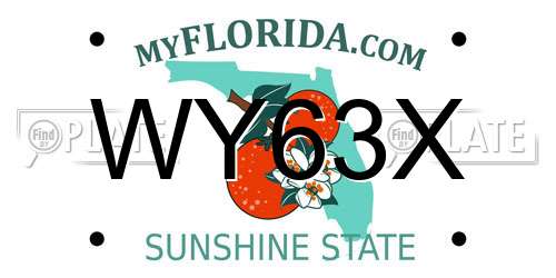 WY63X Florida License Plate