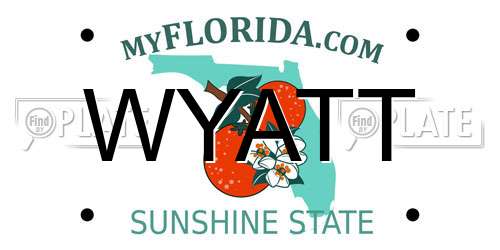 WYATT Florida License Plate