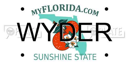 WYDER Florida License Plate