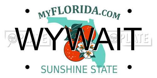 WYWAIT Florida License Plate