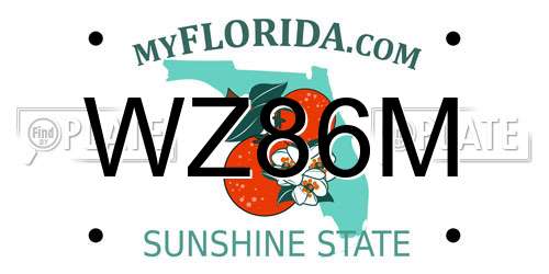 WZ86M Florida License Plate