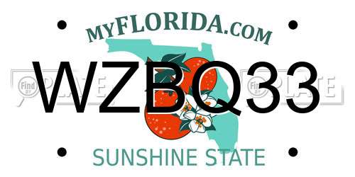 WZBQ33 Florida License Plate