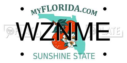 WZNME Florida License Plate