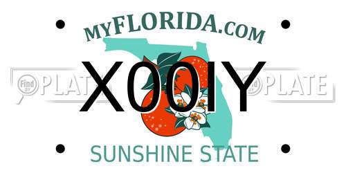 X00IY Florida License Plate