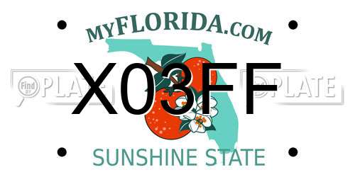 X03FF Florida License Plate
