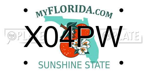 X04PW Florida License Plate