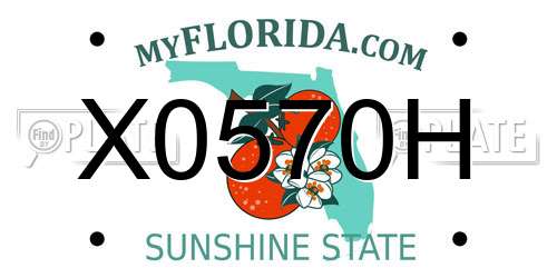 X0570H Florida License Plate
