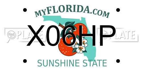 X06HP Florida License Plate