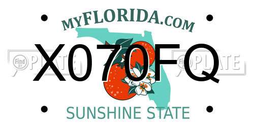 X070FQ Florida License Plate