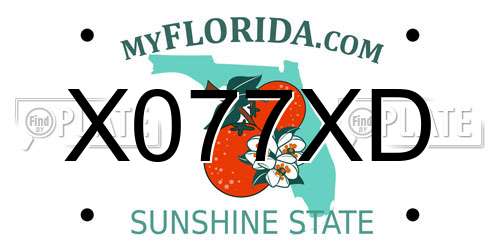 X077XD Florida License Plate