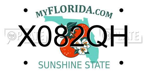 X082QH Florida License Plate