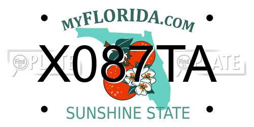 X087TA Florida License Plate