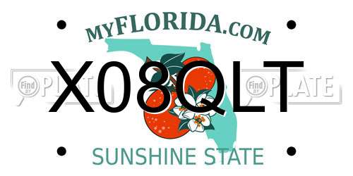 X08QLT Florida License Plate