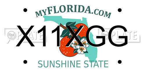 X11XGG Florida License Plate