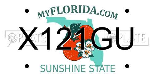 X121GU Florida License Plate