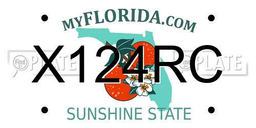 X124RC Florida License Plate