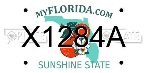 X1284A Florida License Plate