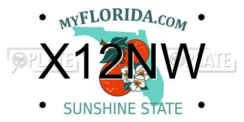 X12NW Florida License Plate