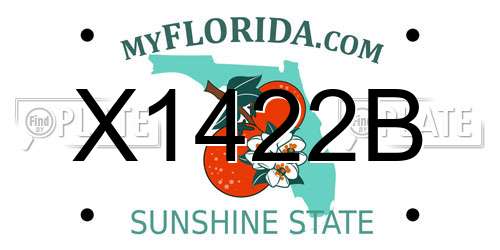 X1422B Florida License Plate