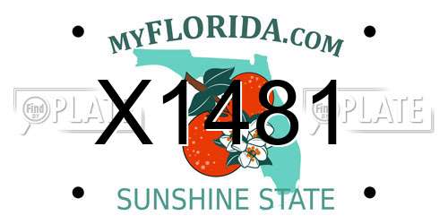 X1481 Florida License Plate