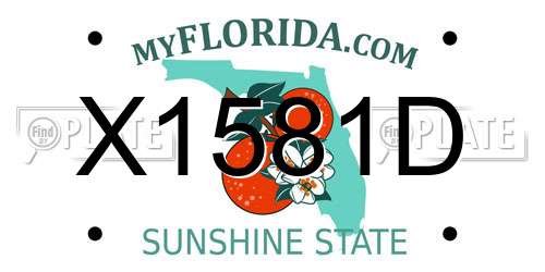 X1581D Florida License Plate