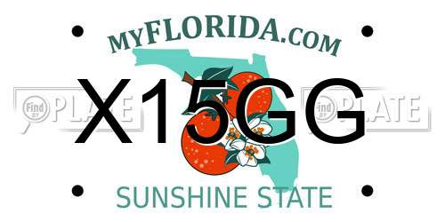 X15GG Florida License Plate