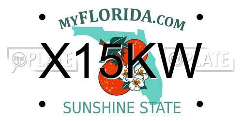 X15KW Florida License Plate