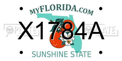 X1784A Florida License Plate