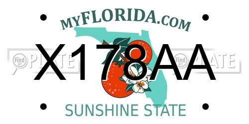 X178AA Florida License Plate